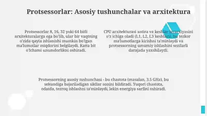 Hisoblash tizimlarining texnik vositalari 4