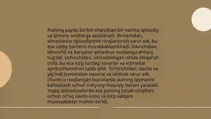 Pulning nominallik nazariyasining yuzaga kelish shart sharoitlari va asosiy qoidalari 4