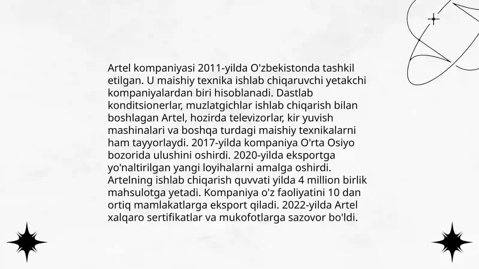Artel kompaniyasi iqtisodiy tahlili 4