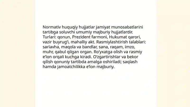 Huquqiy idoralarga doir hujjatlar 4