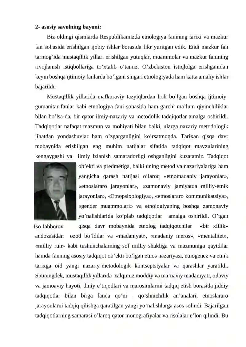 O'zbekistonda etnologiya fani rivojlanishi va istiqbollari 4