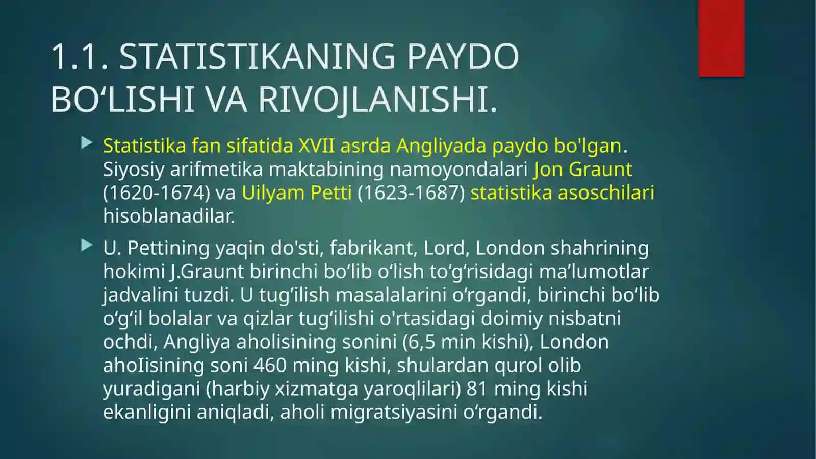 STATISTIKA UMUMIY NAZARIYASI PREDMETI VA USLUBI 4