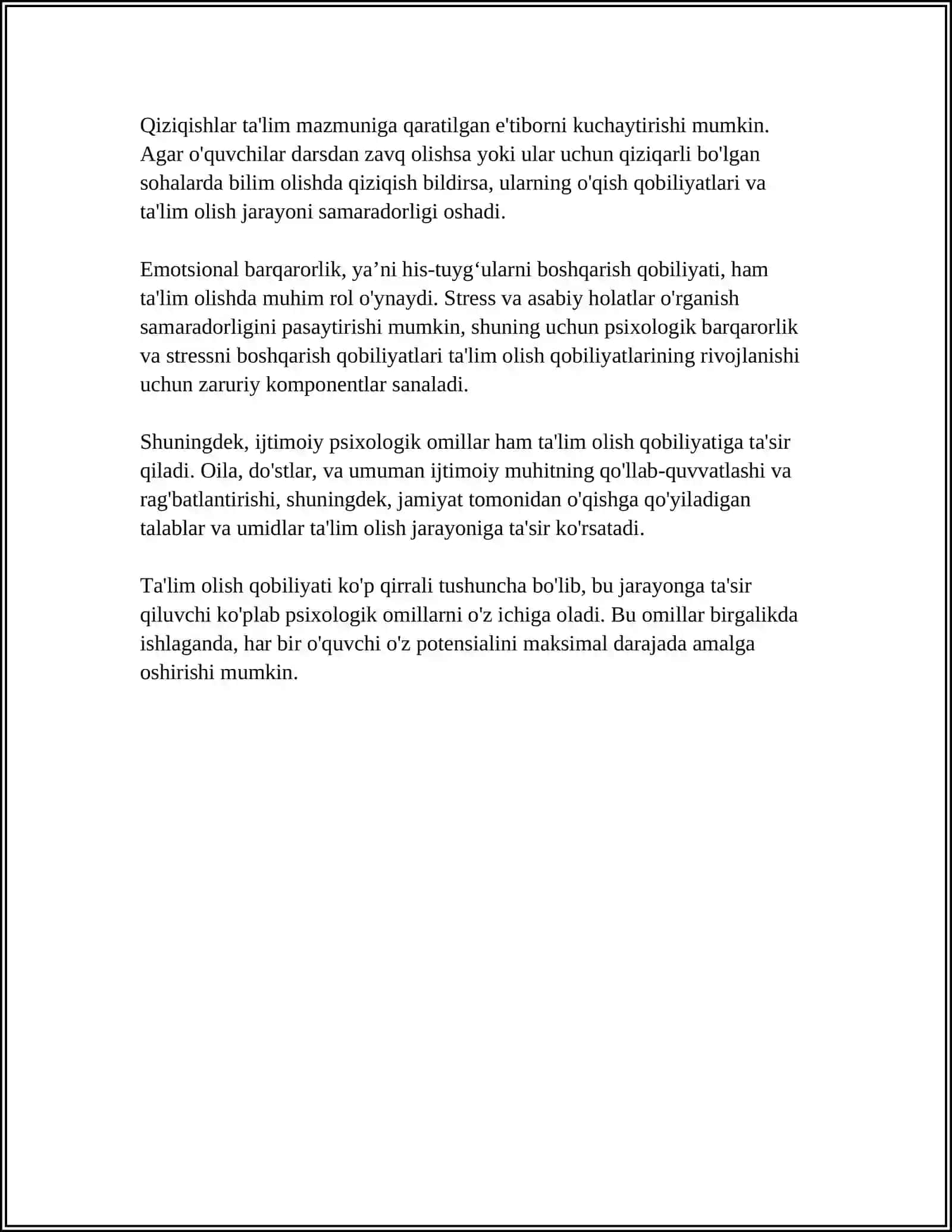 TA'LIM OLISH QOBILIYATI OʻQUV FAOLIYATI SUBYEKTLARINING XARAKTERISTKASI 4