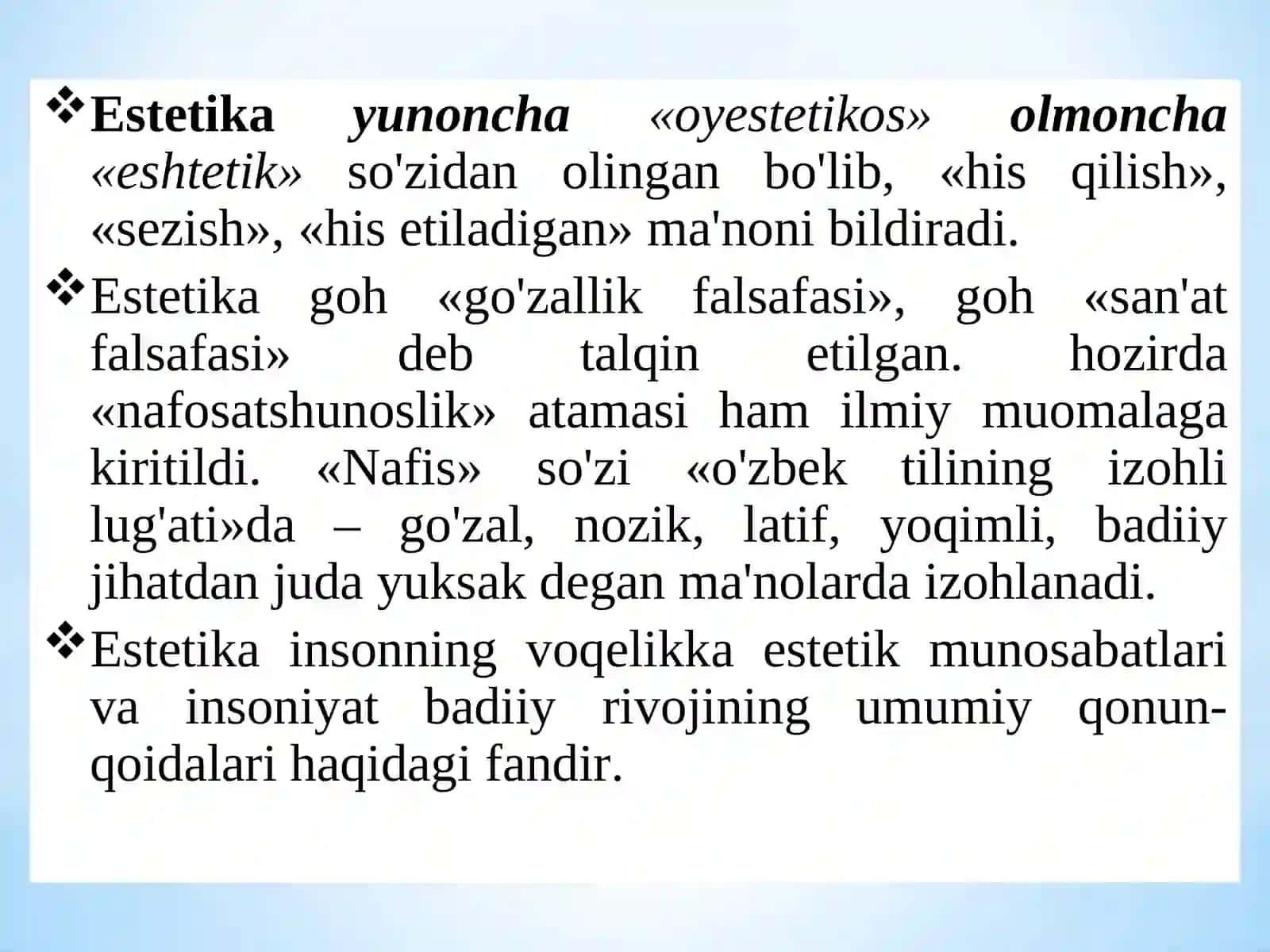 Nafosatfalsafasi(Estetika) 4