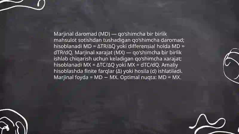 Marjinal tahlilning nazariy asoslari va moliyaviy boshqaruvdagi roli 4