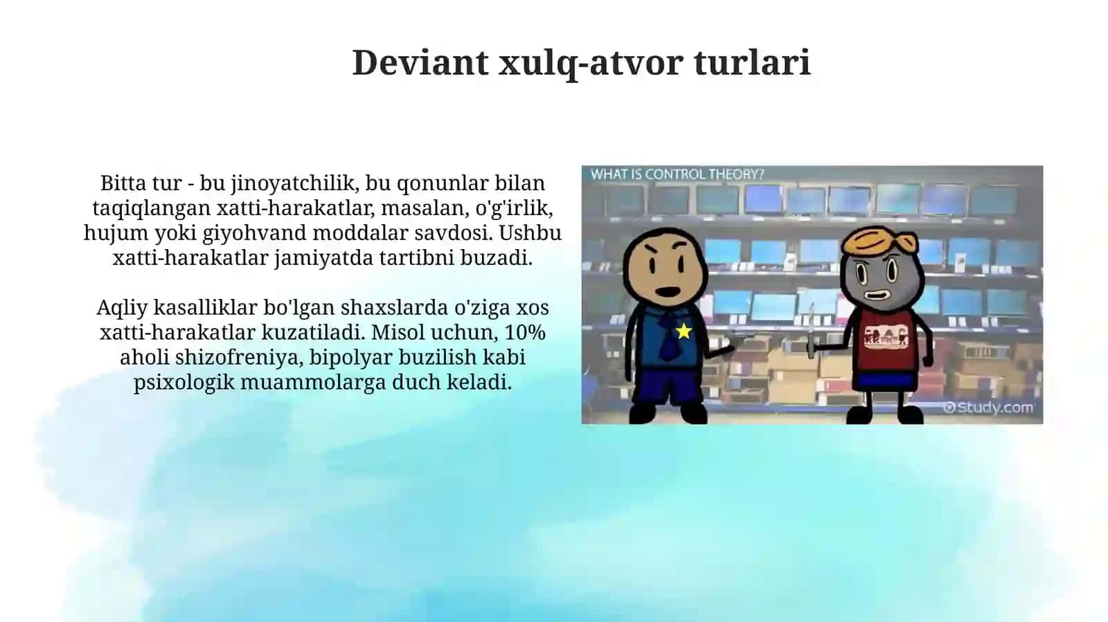 Deviant hulq atvor. tushuncha turlari sabablari Akbaraliyeva Shodiya 4