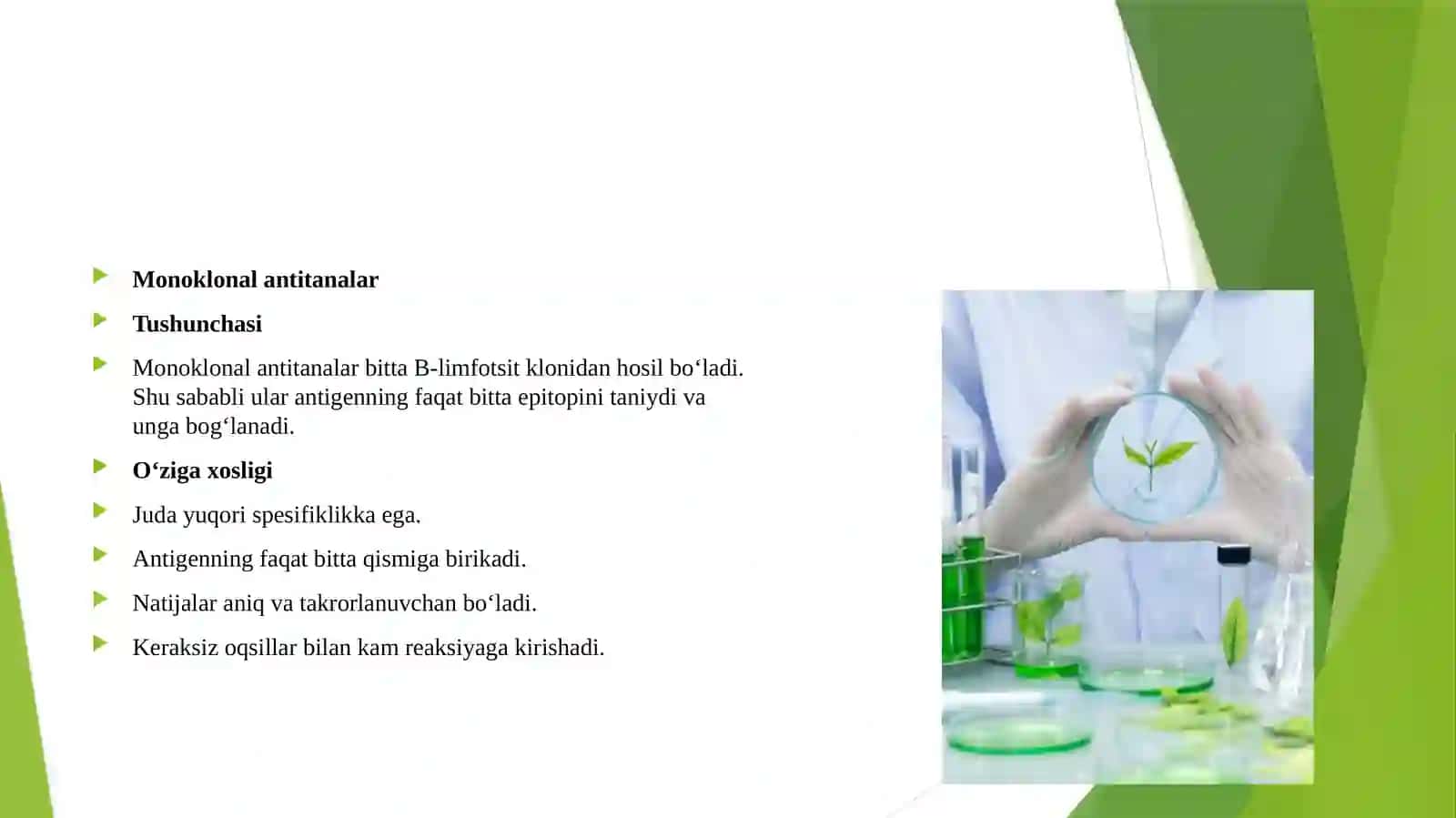 Monoklonal va poliklonal antitanalarning o'ziga xosligi 4