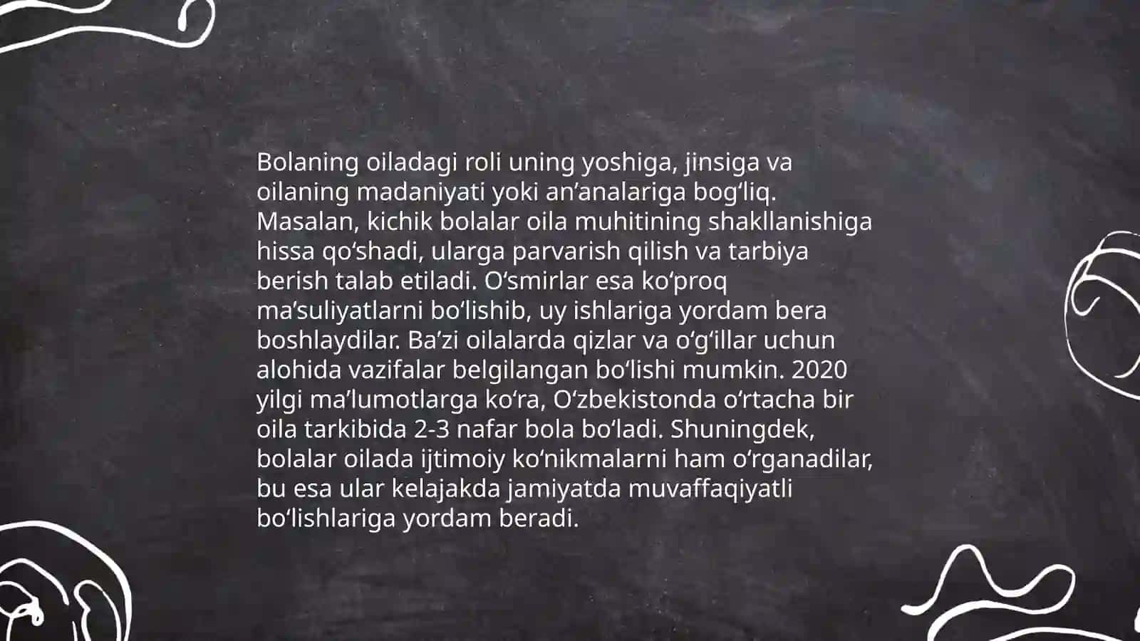 Oilada ota-ona va bola munosabatlarini shakllanishi va muammolari. Aksilgloballashuv haqida tushuncha va madaniy globallashuv” haqida tushuncha 4