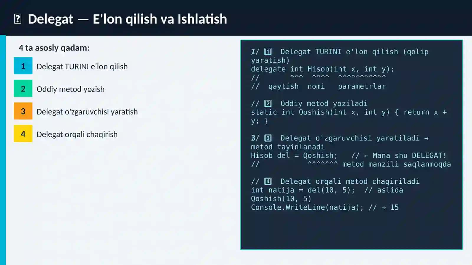 C# deledatlar (delegates) 4