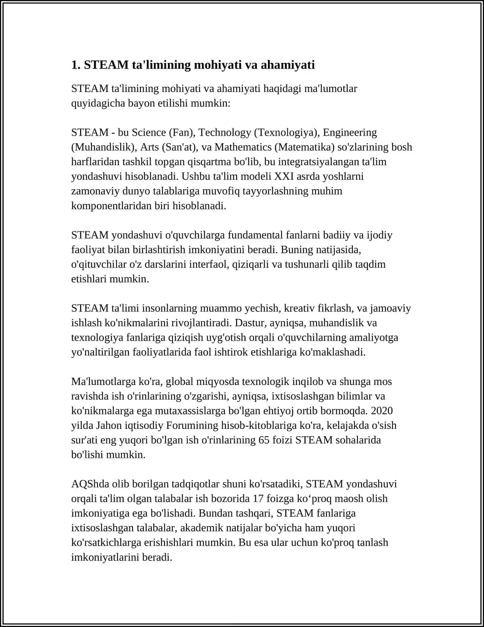 STEAM TEXNOLOGIYASI KONSEPSIYASINING ZAMONAVIY TENDENSIYALARI 4
