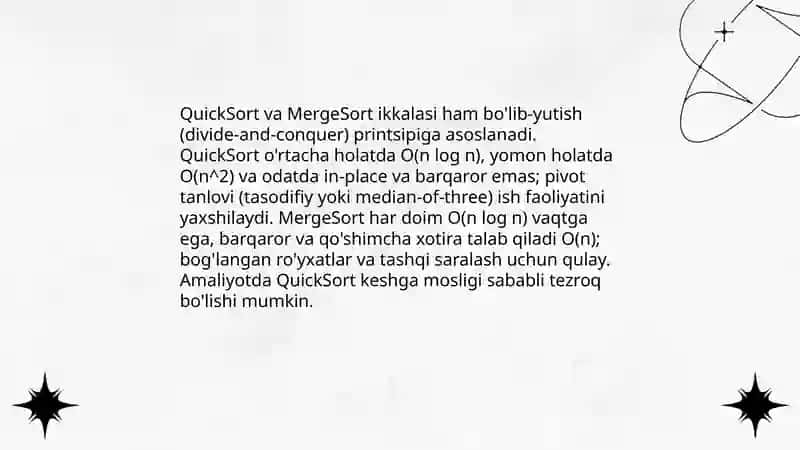 Saralash va izlashning samarali algoritmi 4