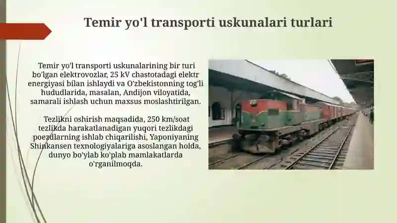 Temir yo‘l transporti jixozlari va uning rivojlantirish muammolari 4