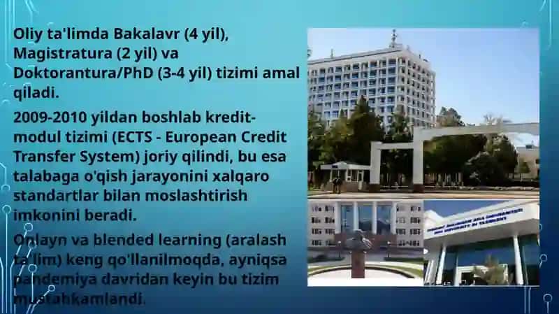 O'zbekistonda Universitet ta'limi xusuyatlari 4