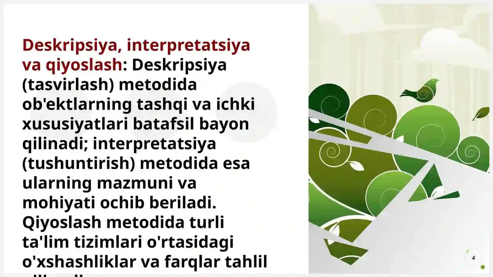 Komparativistikpedagogikadatadqiqotlartipologiyasi.B.Xolmsningmaʼlumotlartaksonomiyasi 4
