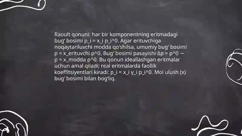 Eritmalarning kolligativ xossalari 4