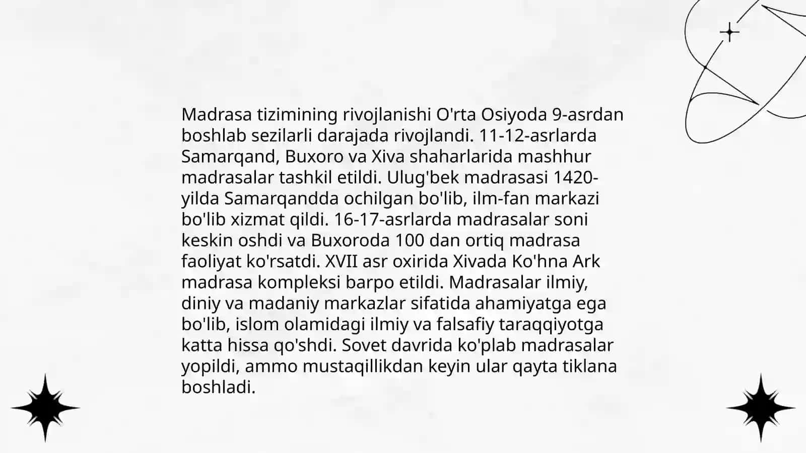Islomiy taʼlim tarixi Oʻzbekistonda 4