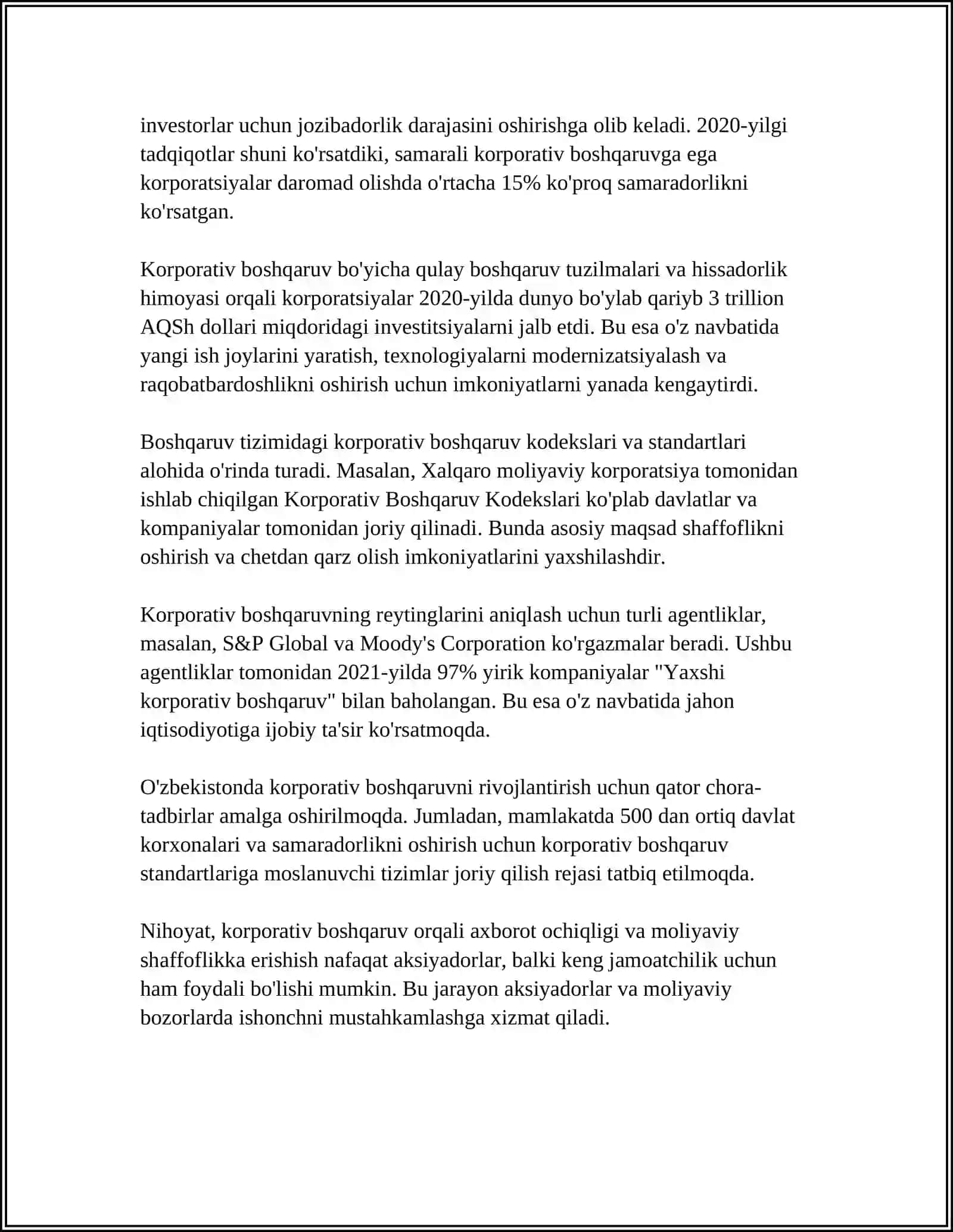 KORPORATSIYALARNING NAZORAT ORGANLARI. TAFTISH KOMISSIYASI ICHKI AUDITOR 4