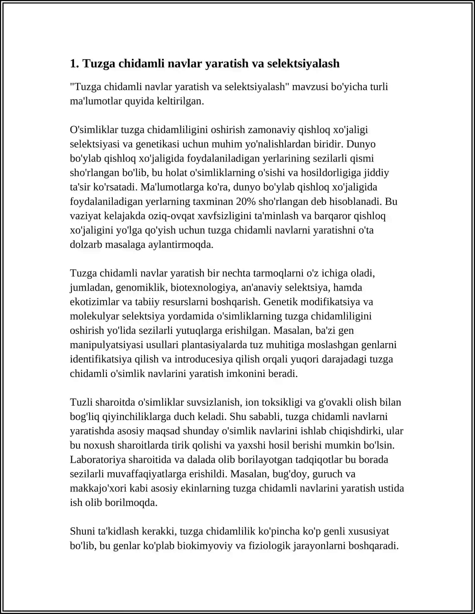EKINLARNING TUZ TASIRIGA CHIDAMLILIGINI OSHIRISH YÓLLARI 4