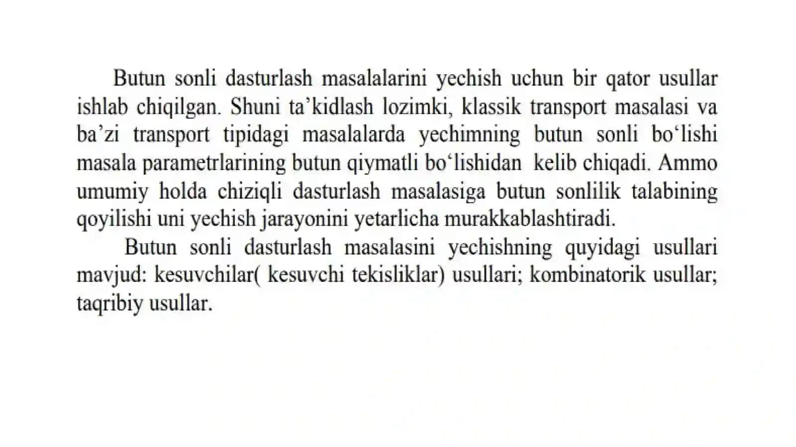 Butun sonli programmalashtirish 4