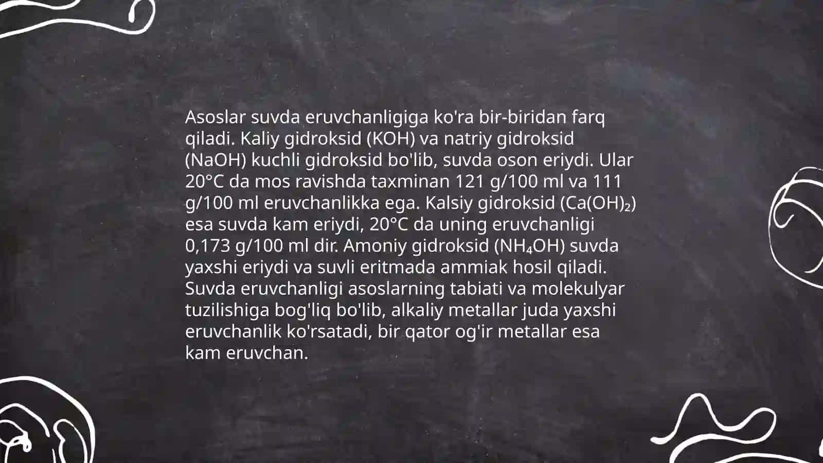 oksidlar asoslar kislotalar va tuzlarning olinishi xossalari ishlatilishi 4