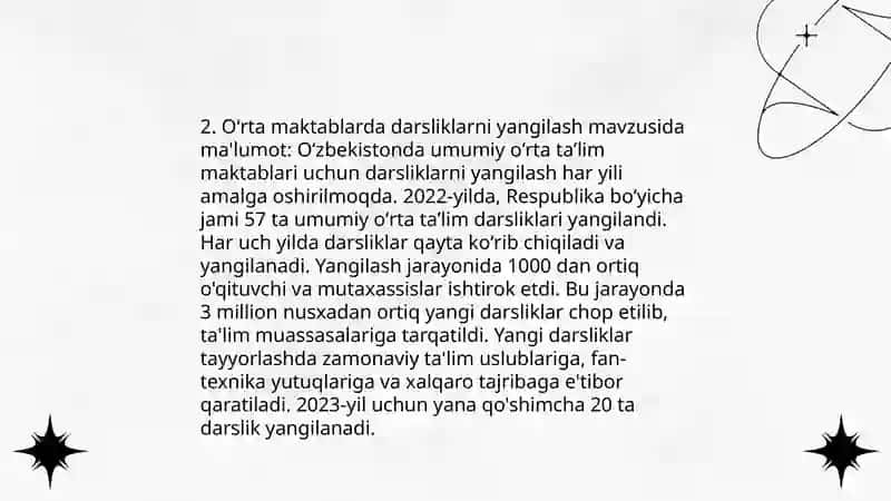 Istiqlol davrida o'rta maktab, akademik litseylarda adabiy ta'lim usulini va mazmunini yangilanishi 4