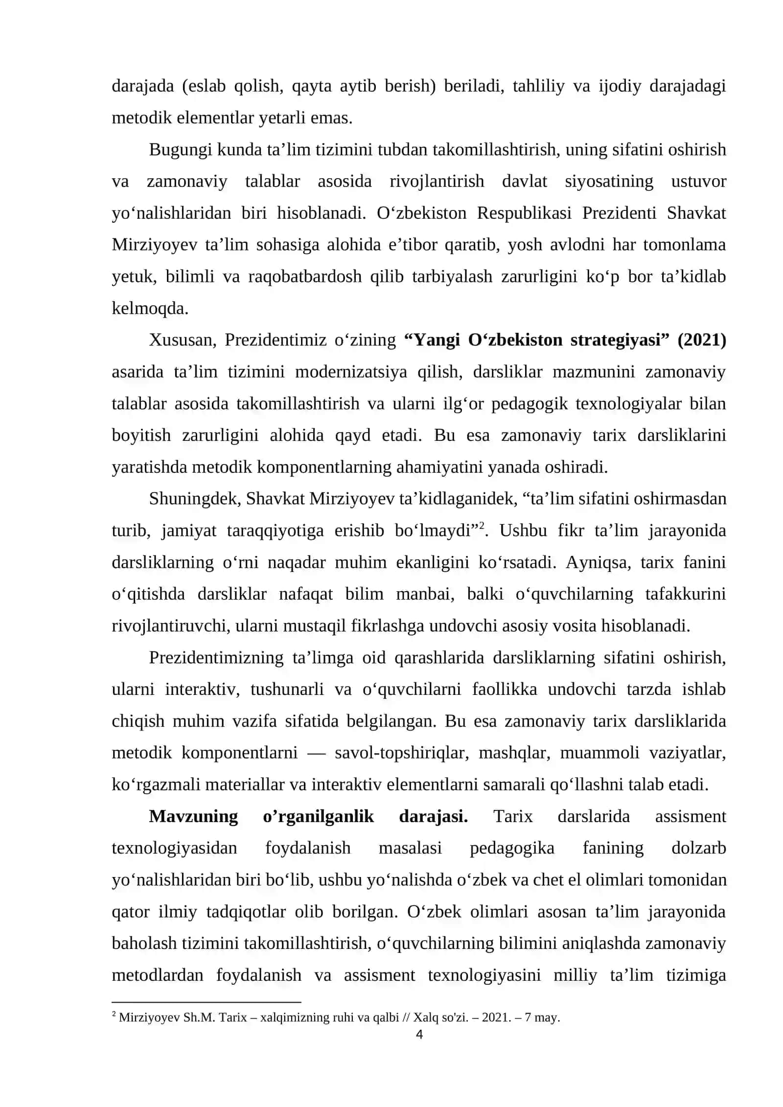 Zamonaviy tarix darsliklari metodik komponentlari 4
