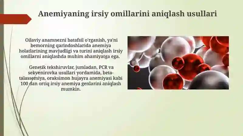 Irsiy nuqsonlarning anemiya rivojlanishga tasiri 4