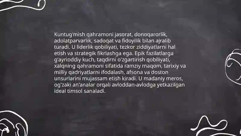 KUNTUG'MISH DOSTONI TAHLILI. MALIKAI AYYOR DOSTONI TAHLILI 4