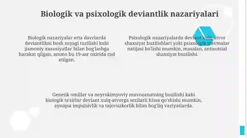 Deviant xulq-atvor nazariyalari 4