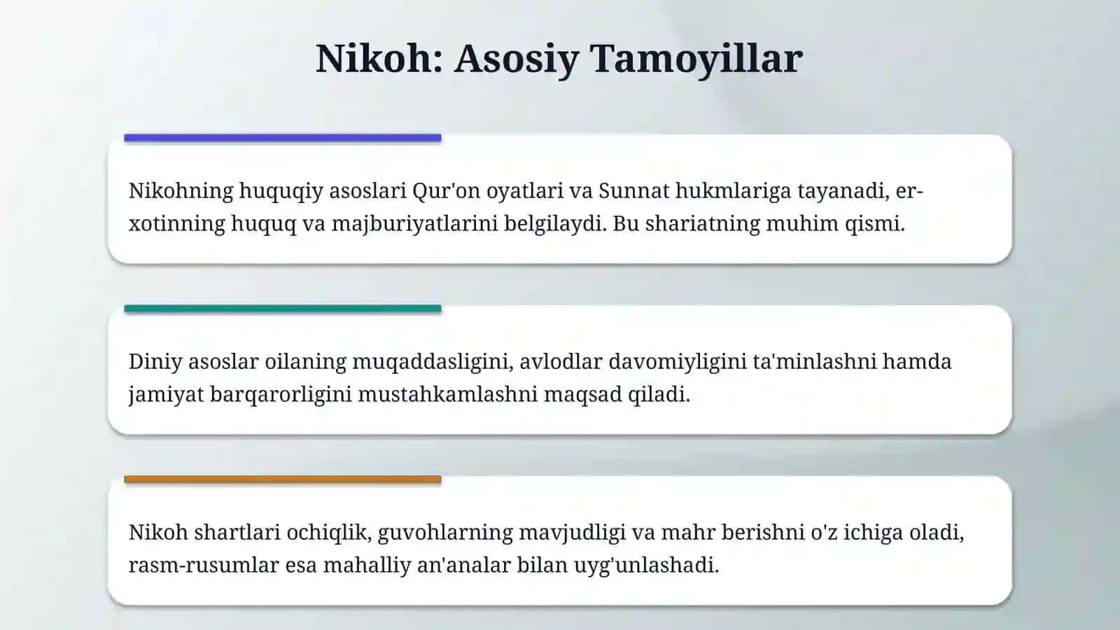 Islom huquqshunosligida nikoh, oila, taloq ,idda, zihor tushunchalarini ta'riflash 4