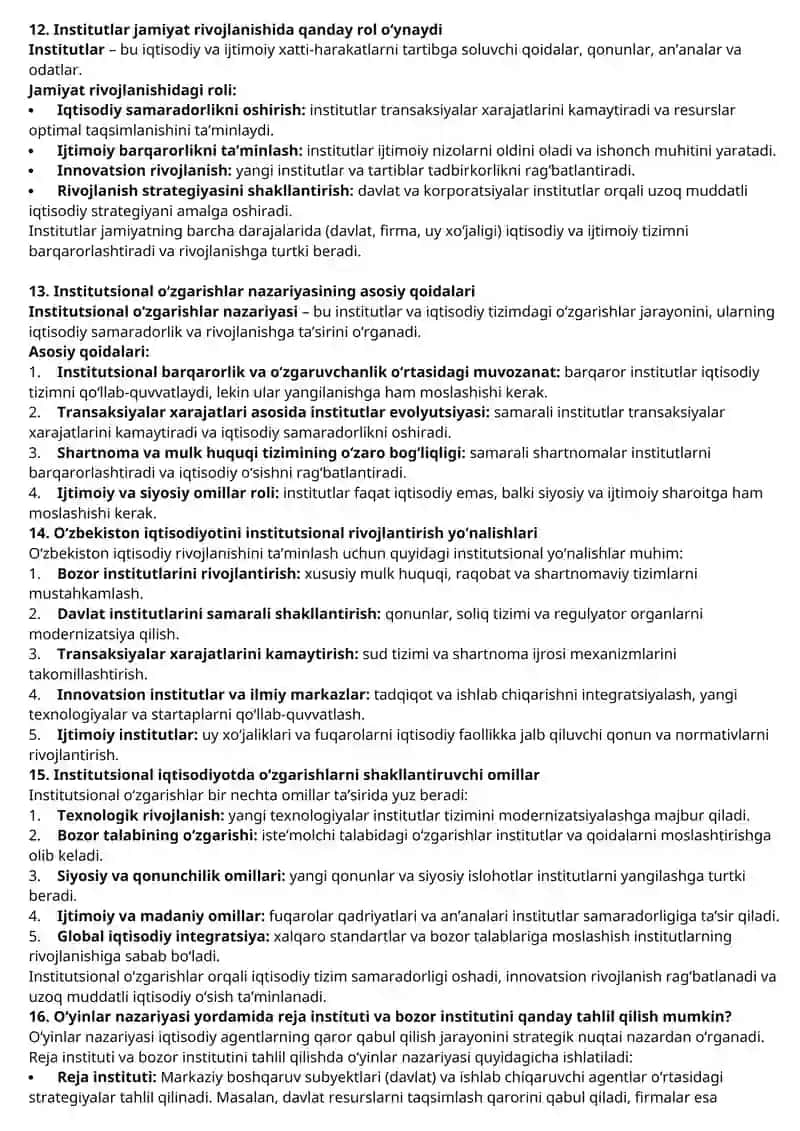 Institutsional iqtisodiyotning jamiyat rivojlanishidagi roli 4
