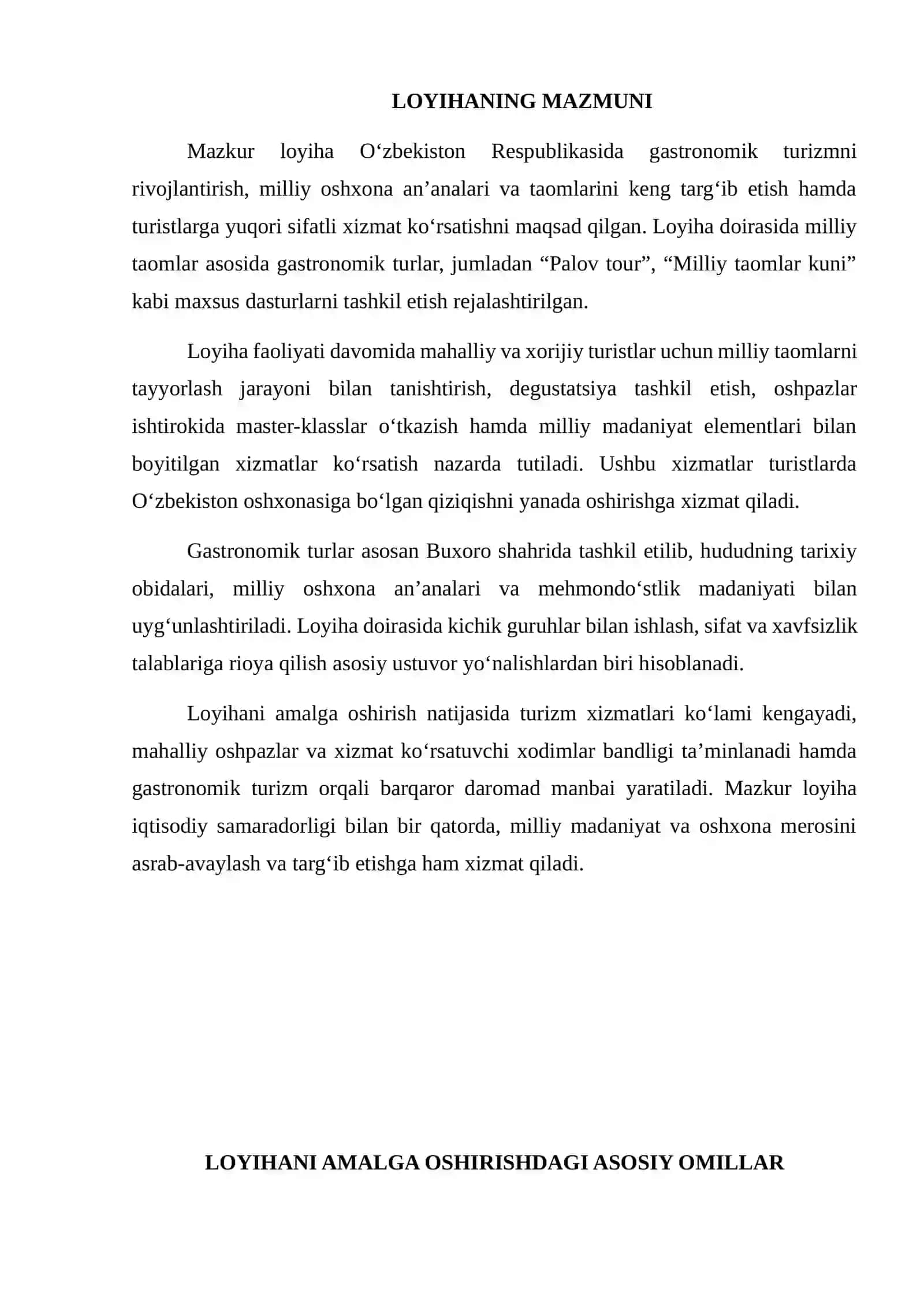 Biznes reja Milliy taomlar asosida gastronomik turizm 4