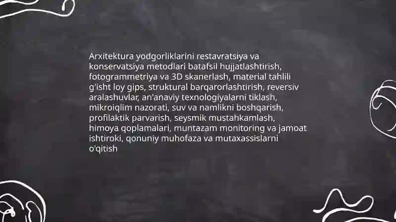 O’zbekistondagi Tarixiy Meroslarni Saqlash 4