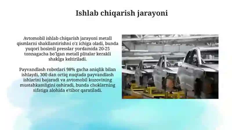 Avtomobil ishlab chiqarish haqoda 4