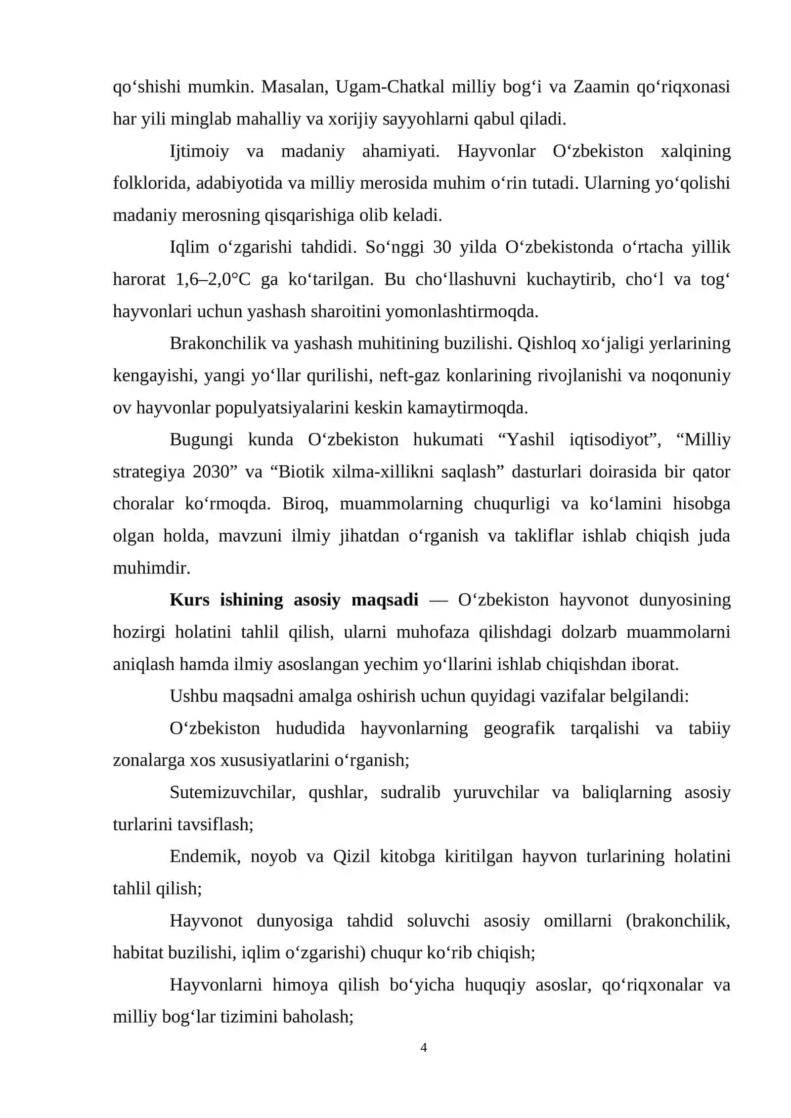 Oʻzbekiston hayvonot dunyosi va ularni muhofaza qilish masalalari 4