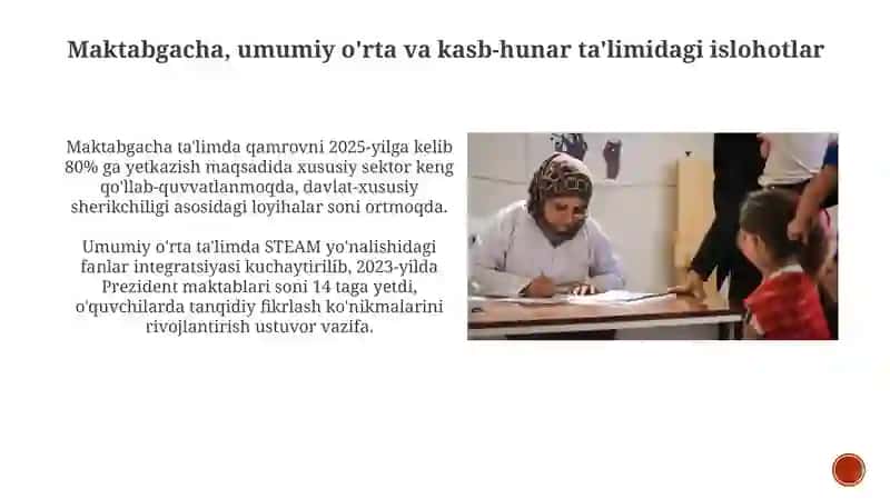 Ta'lim sohasidagi islohotlar: Asosiy yo'nalishlar va yutuqlar 4