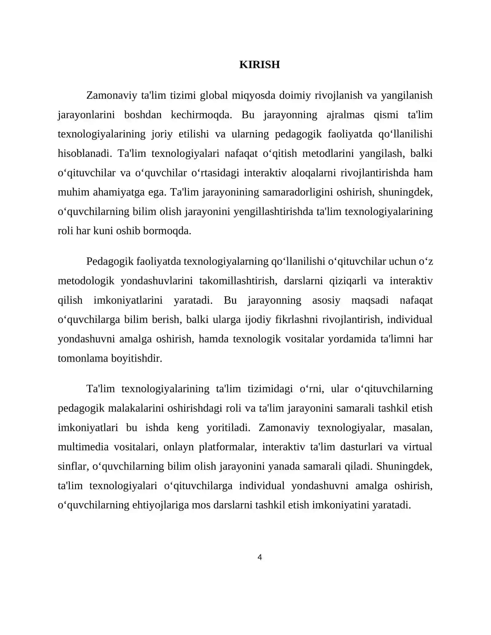 BOB. TA'LIM TEXNOLOGIYALARINING NAZARIY ASOSLARI 4