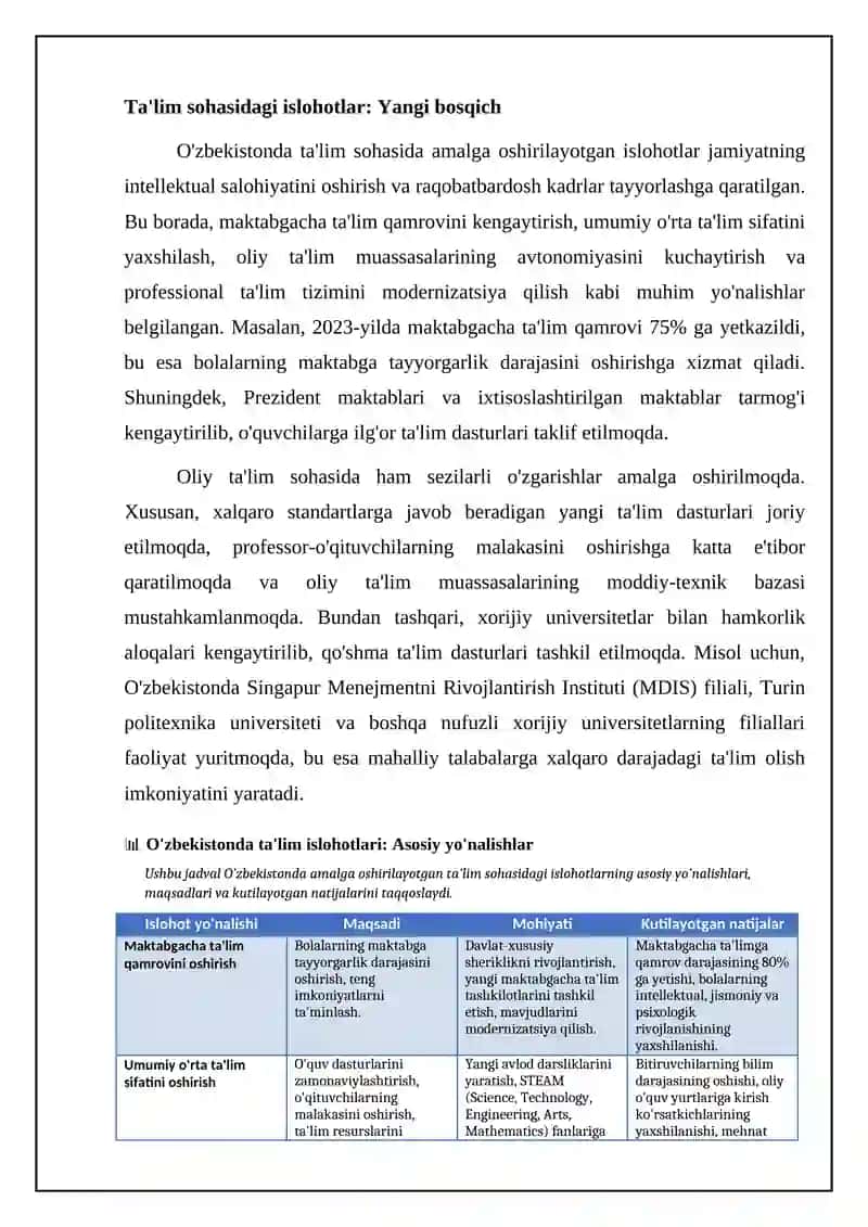 O'zbekistonda ijtimoiy soxada amalga oshirilayotgan o'zgarishlar mazmun va mohiyati 4