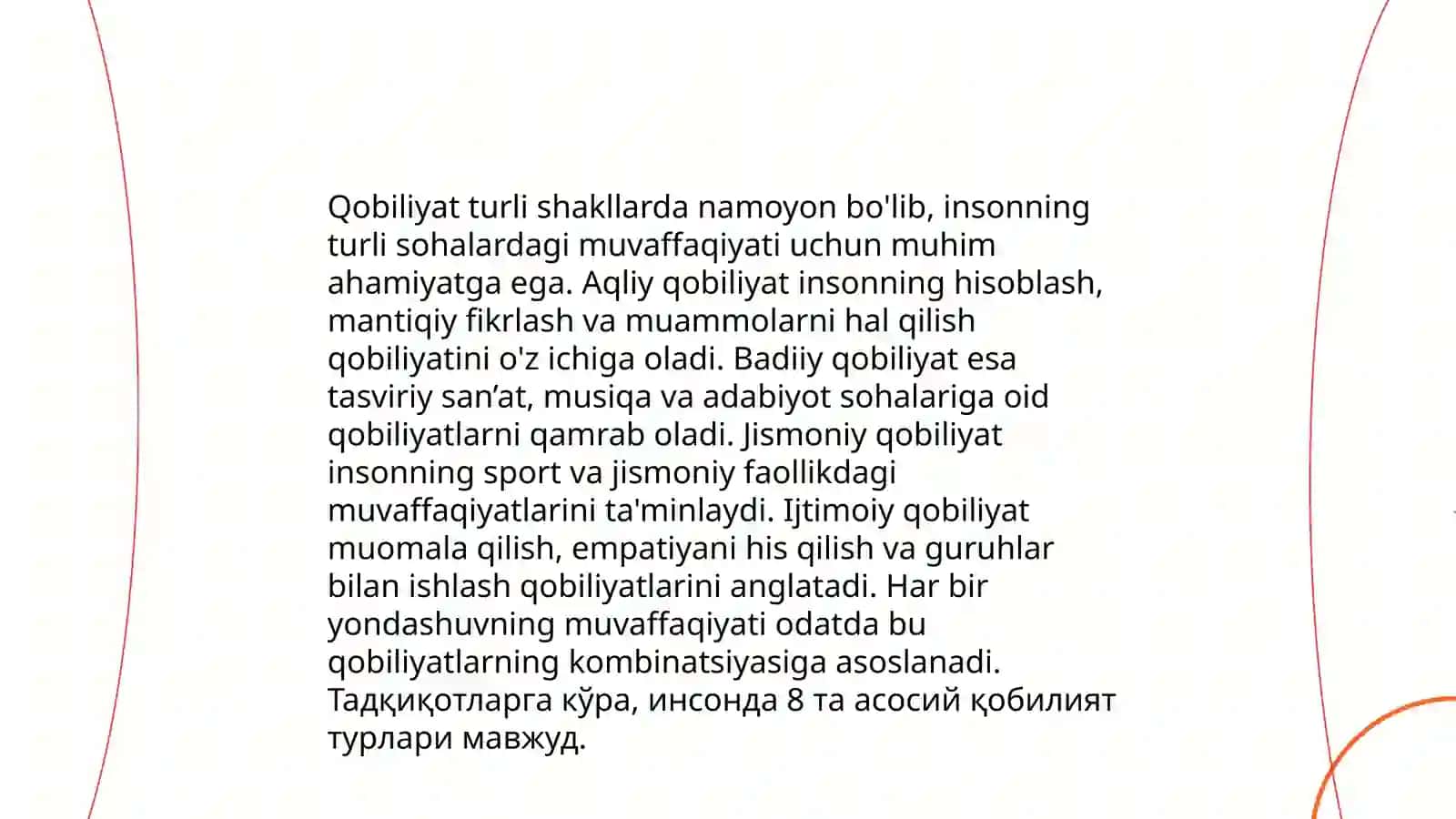 Qobiliyat va uning rivojlanishi 4