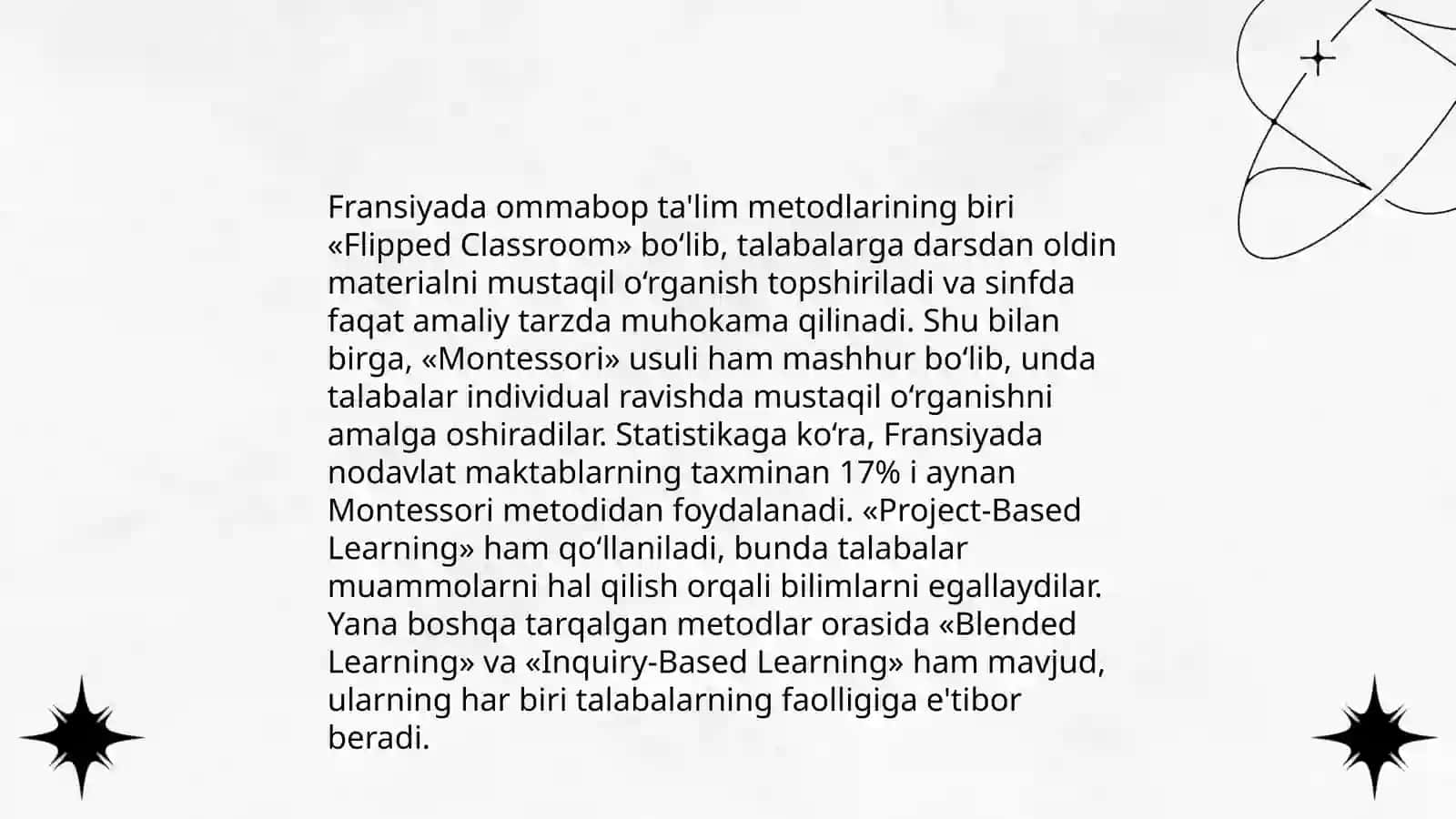 Fransiyadagi zamonaviy maktabgacha tal'im xususiyatlari 4