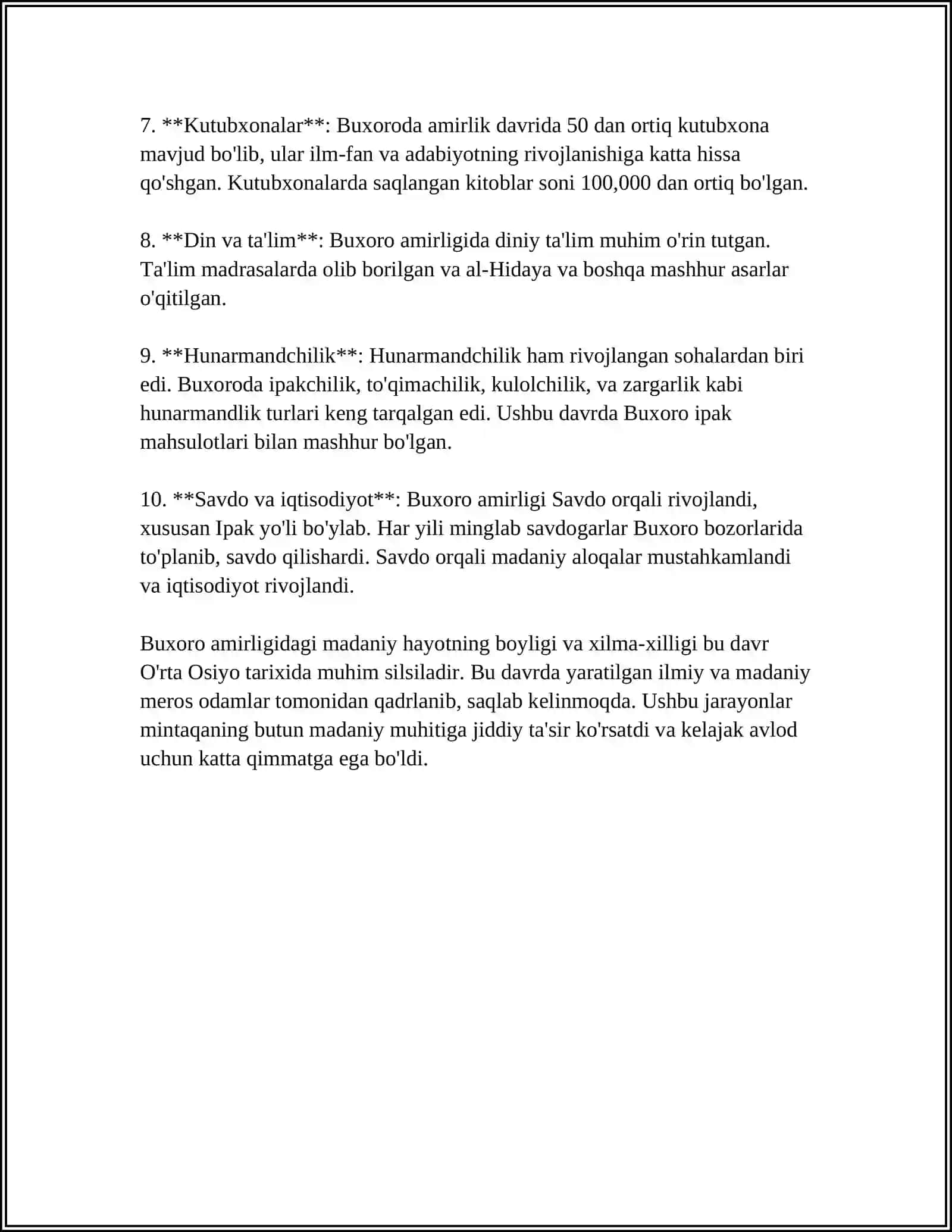 BUXORO, XIVA VA QO'QON XONLIKLARIDA MADANIY HAYOT 4