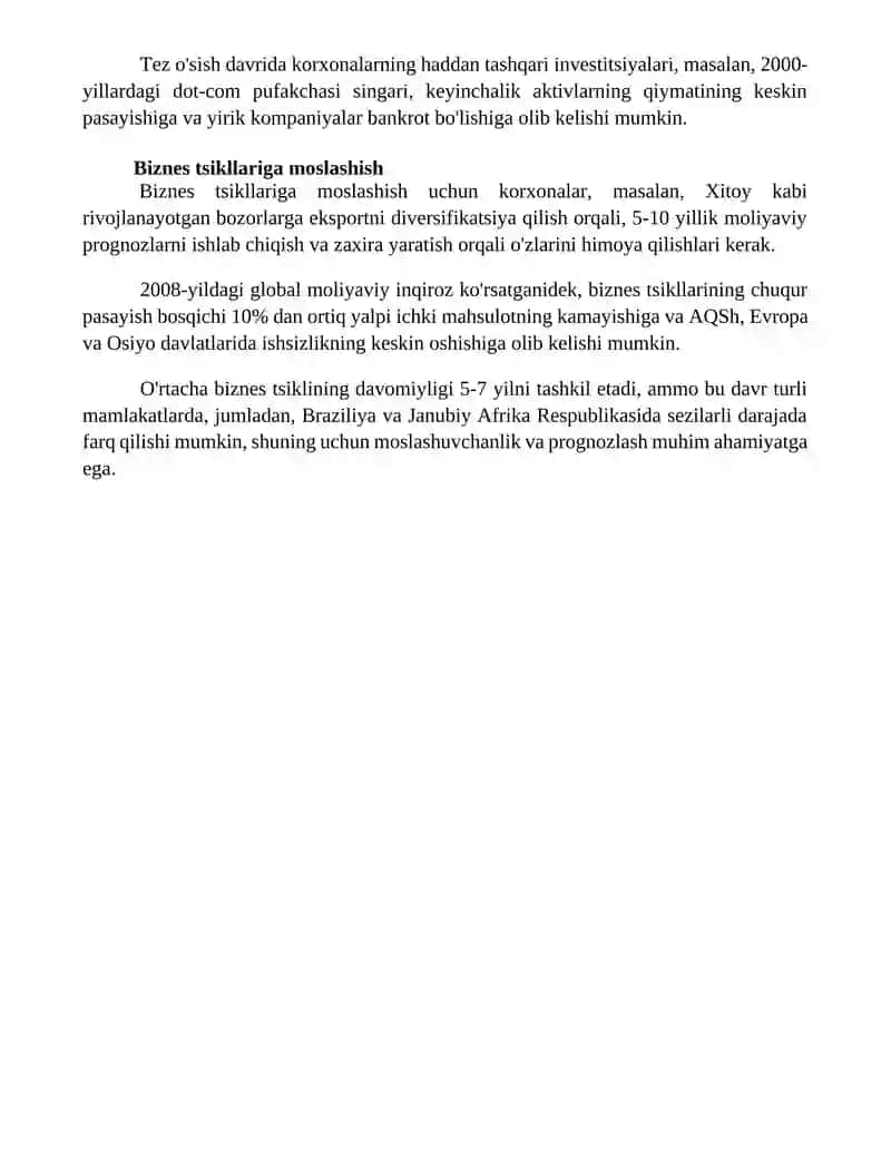 Biznes tsikllari va uning bosqichlari 4