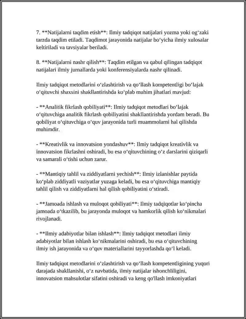 ILMIY TADQIQOT OLIB BORISH KOMPETENTLIGI 4