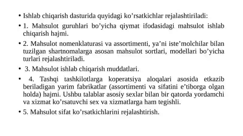 Ishlab chiqarish rejasi 4