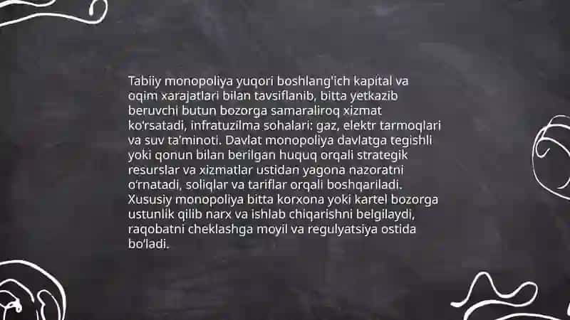 Monopoliyalar, ularning amal qilish va tartibga solish xususiyatlari 4