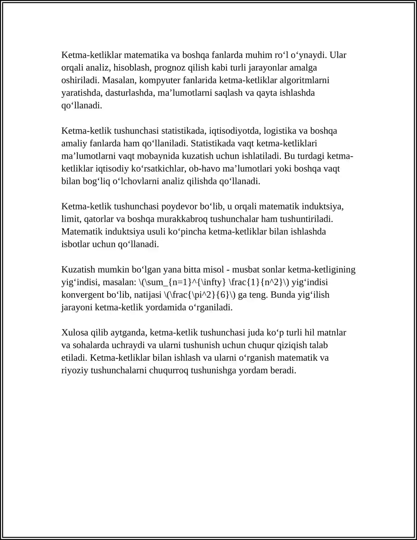 KETMA KETLIK VA UNING LIMITI 4