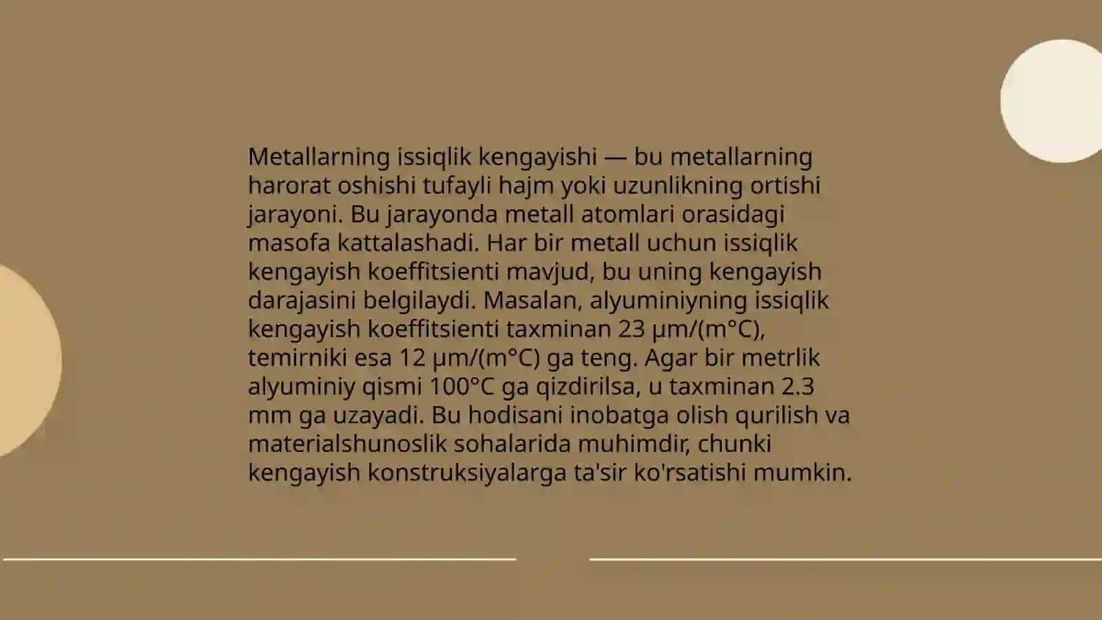 Metallarning issiqlik sig'imi 4