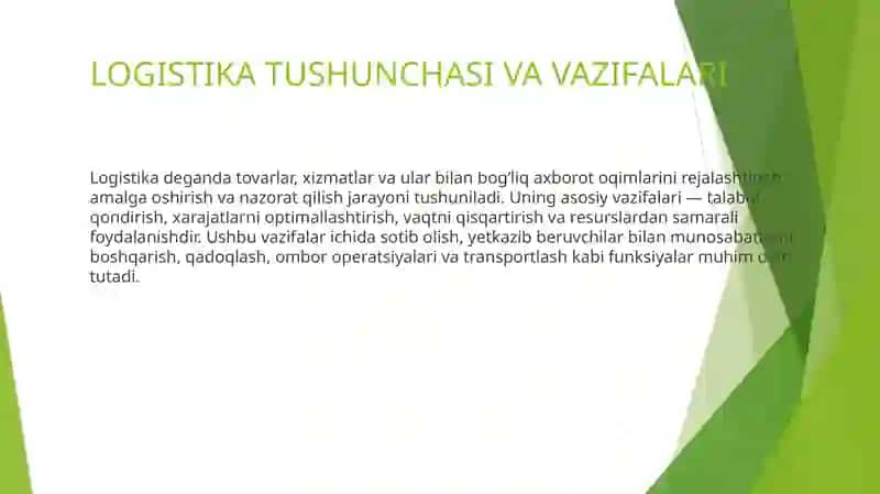Logistika haqida prezentatsiya 4