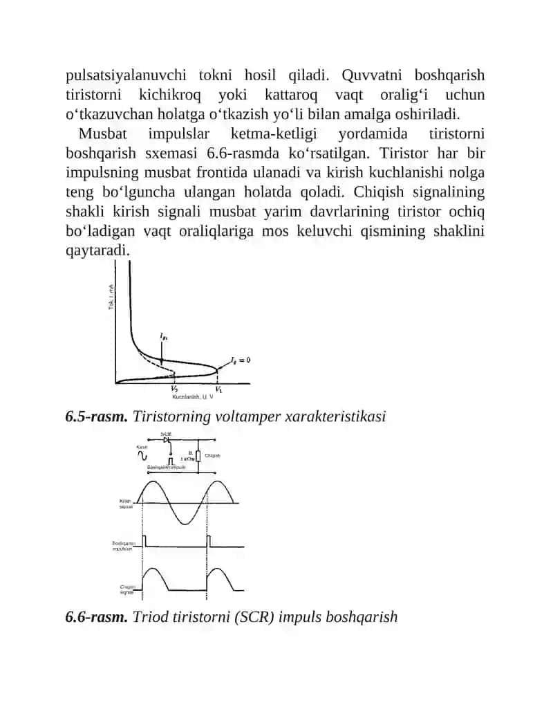 Yarim o‘tkazgichli tiristorlarning ventil xususiyatlari 4