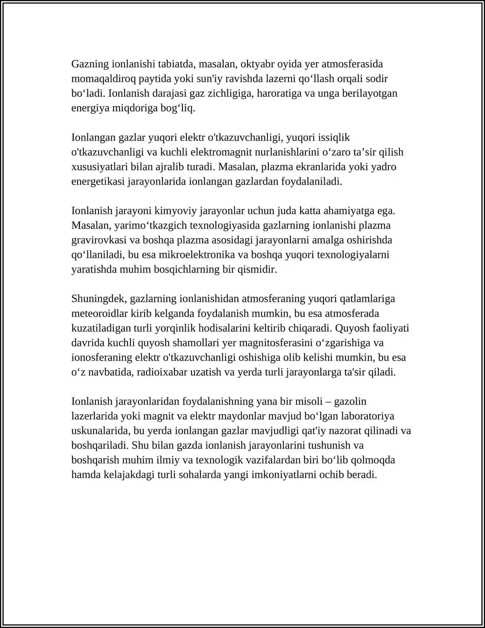 GAZNING IONLASHUVI VA ELEKTR OTKAZUVCHANLIGI 4